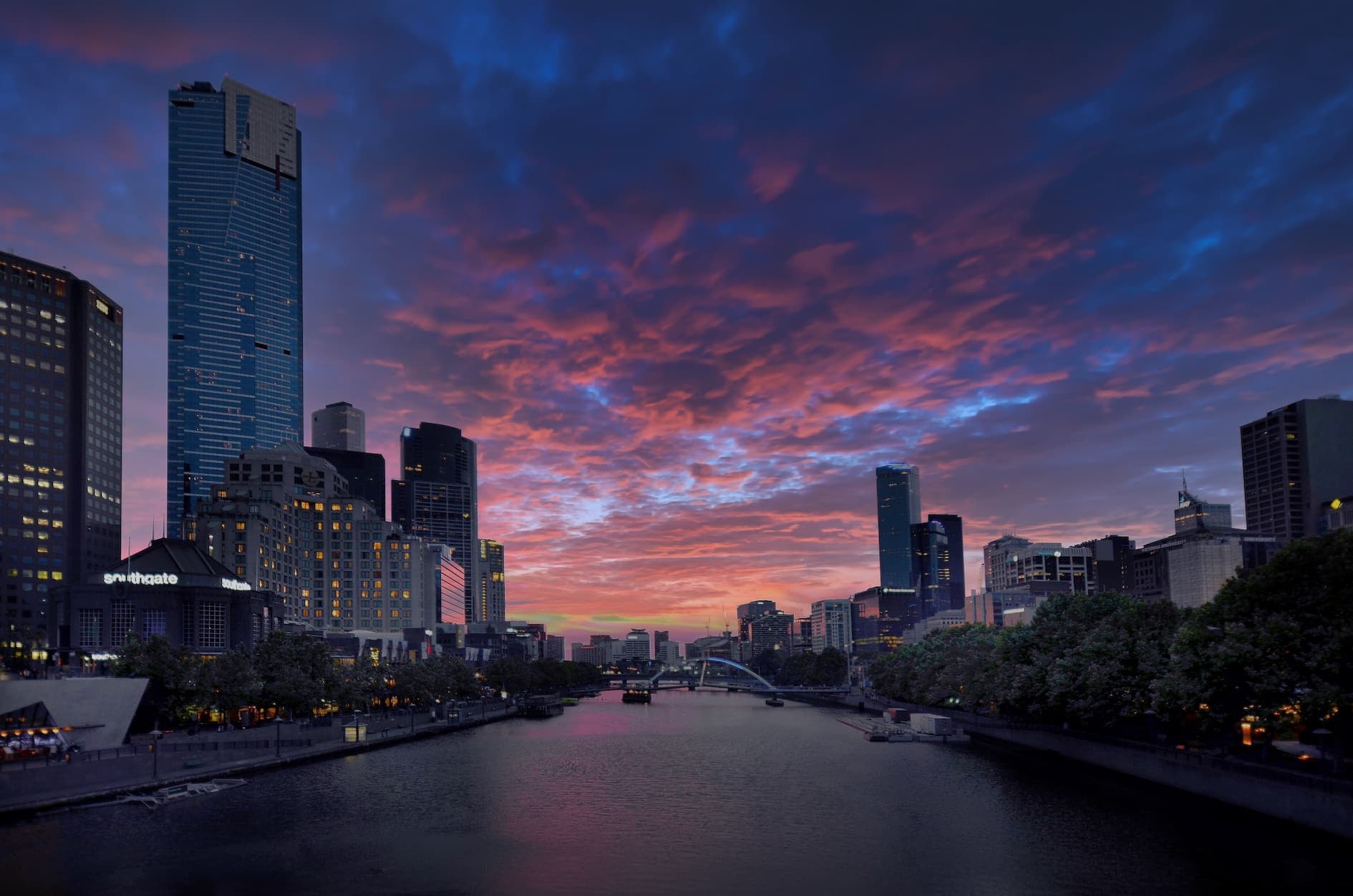 Melbourne Yarra sunset